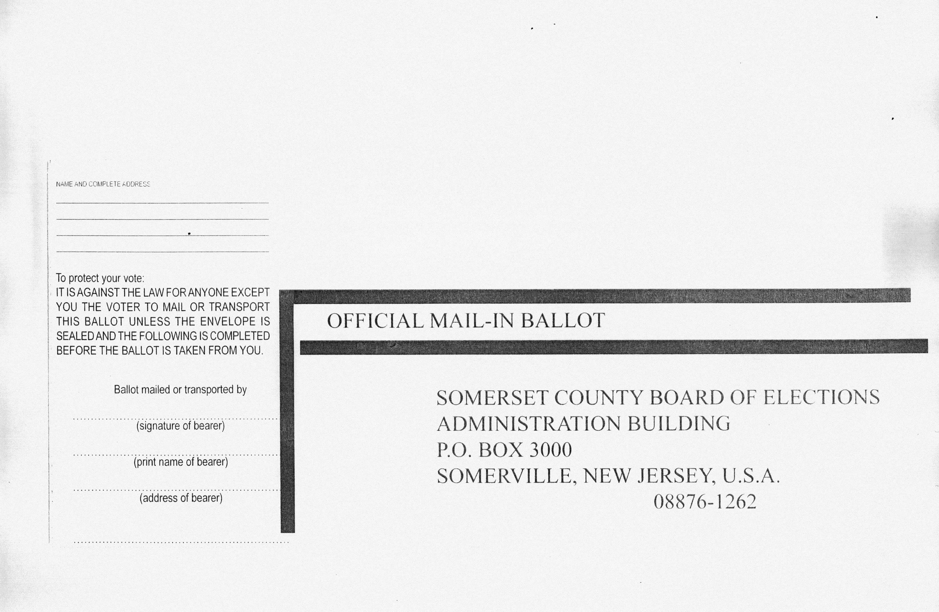 Absentee Ballots of North Plainfield Residents Among Those Returned to