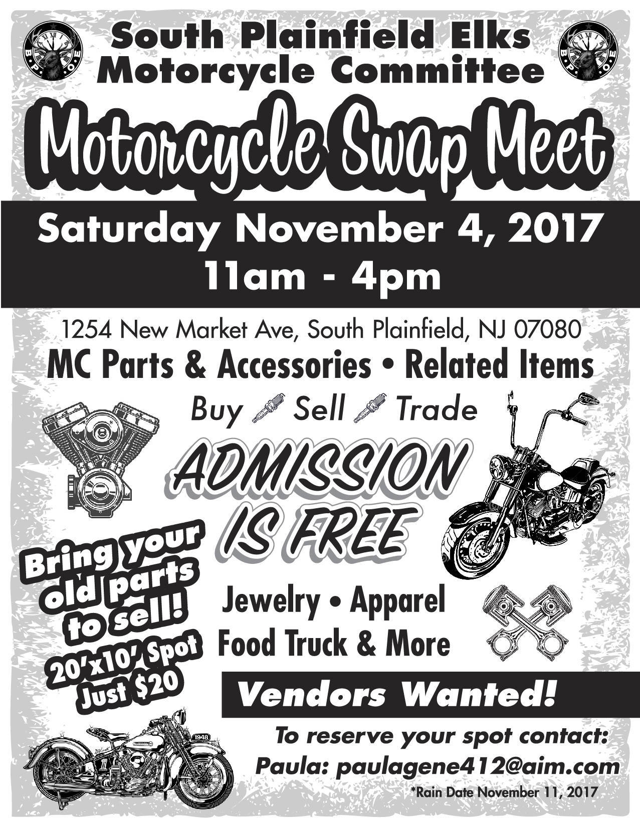 South Plainfield Elks Motorcycle Swap Meet | TAPinto