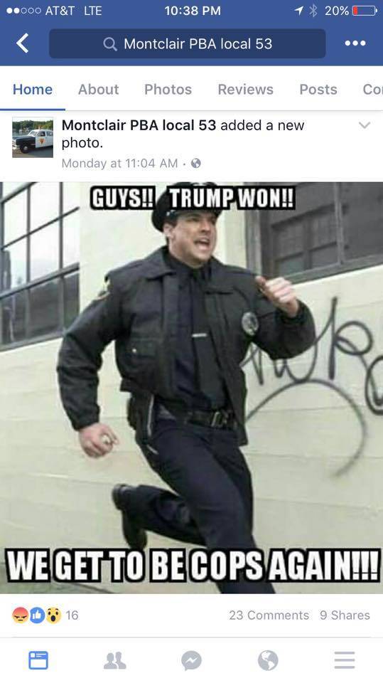 Montclair Pba Under Fire From Residents Over Trump Facebook Post Tapinto Montclair Pba Under Fire From Residents Over Trump Facebook Post Tapinto