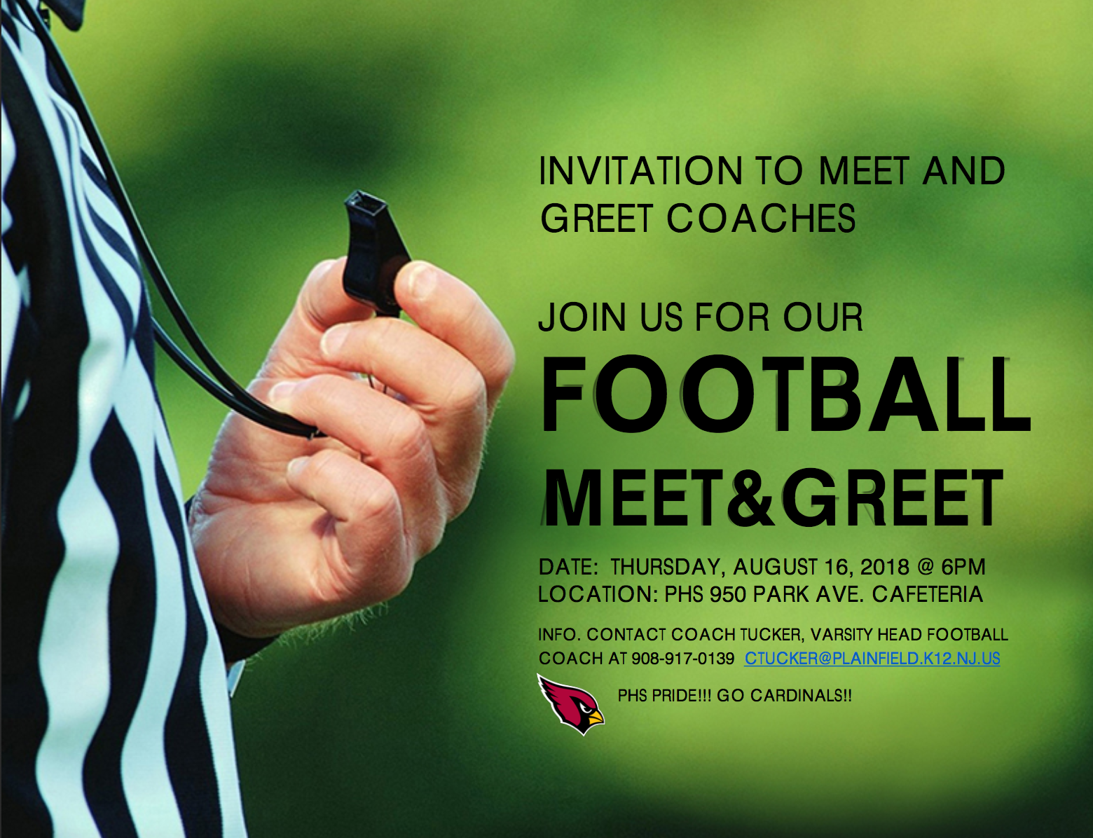 Invite to Meet & Greet Football Coaches TAPinto