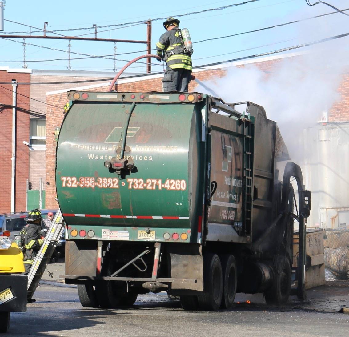 Garbage Truck Catches Fire in Industrial Area of Roselle Roselle