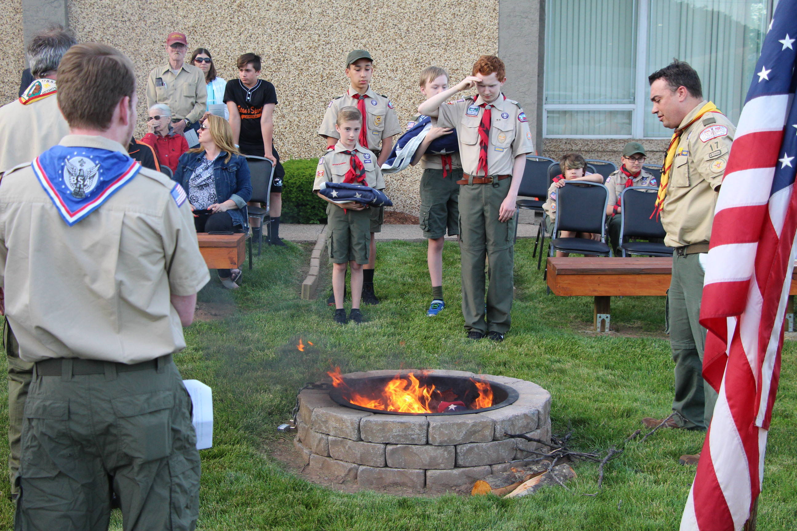 Hasbrouck Heights Boy Scouts and VFW Hold Flag Retirement Ceremony