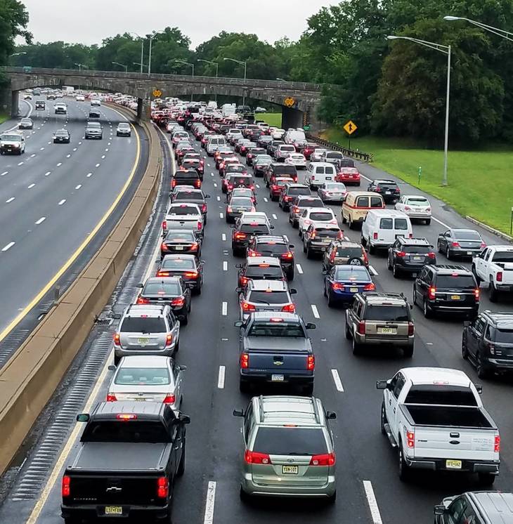 Ambulance Off The Road And Into Woods On Garden State Parkway