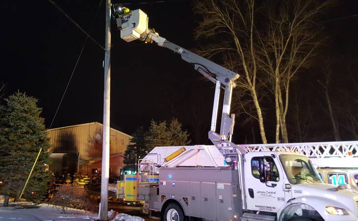 fire ruins trucking company building in roxbury roxbury jerseycentralpower light