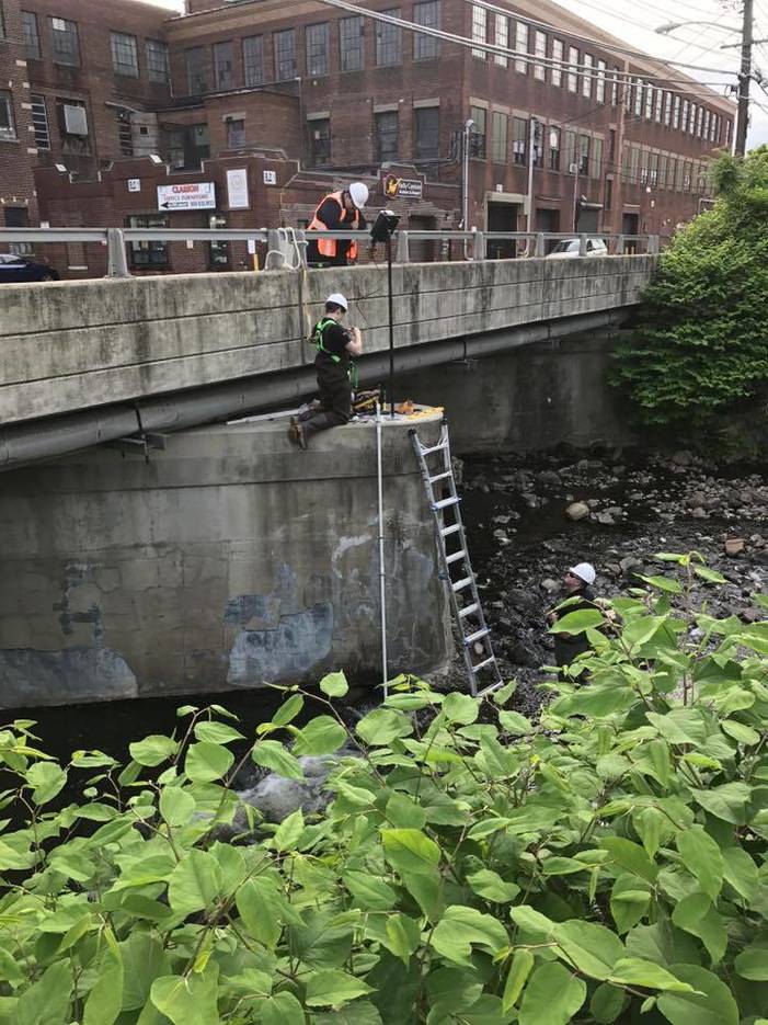 Second River Gauge Being Installed On Peckman River Passaic Valley NJ