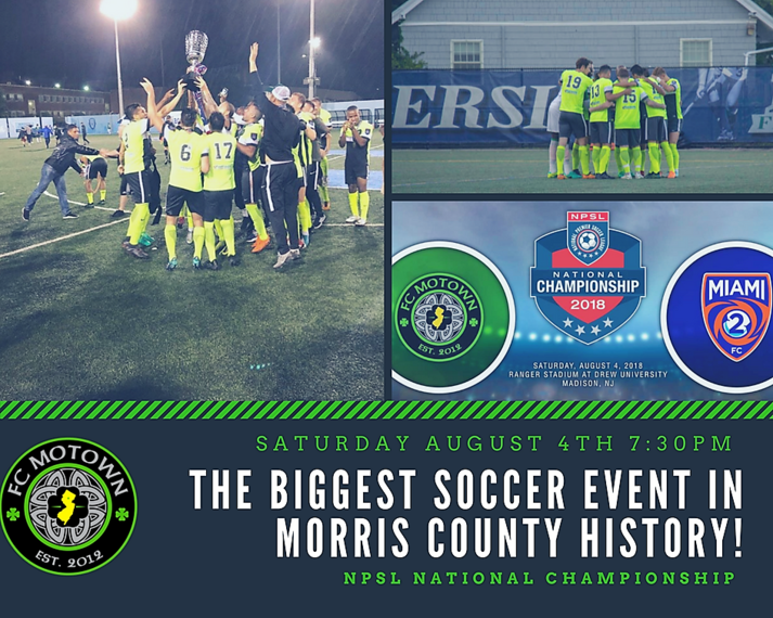 Biggest Soccer Event In Morris County Fc Motown Will Take On Fc Miami Saturday For National Championship Tapinto Biggest Soccer Event In Morris County Fc Motown Will Take On Fc Miami Saturday For National Championship Tapinto