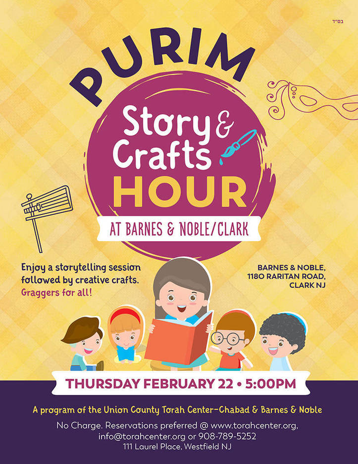 Union County Torah Center Chabad Presents Purim Story Crafts