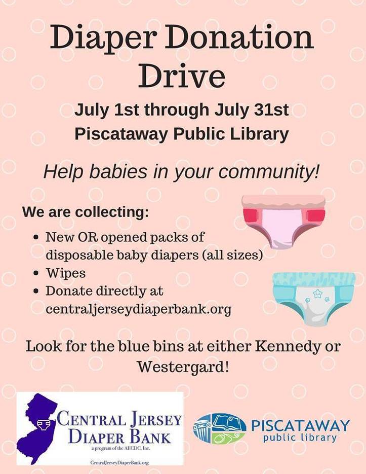 Piscataway Library Accepting Diaper Donations Now Through July 31st