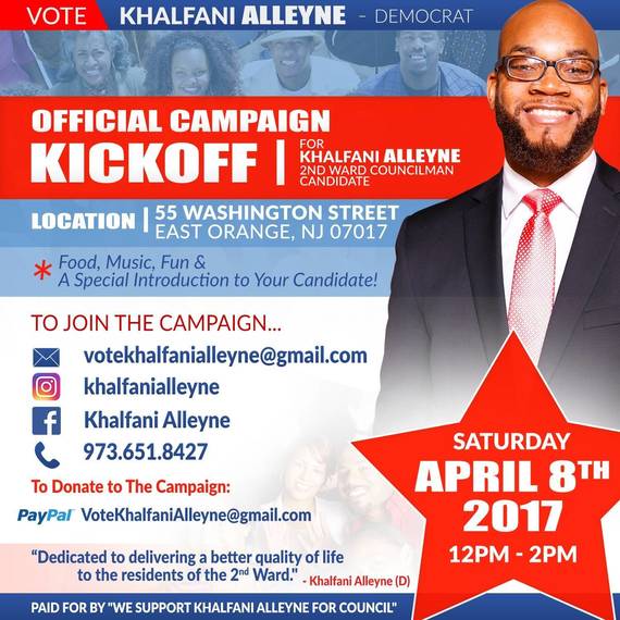 join khalfani alleynes official campaign kickoff community day jobs delivering flyers elizabeth nj