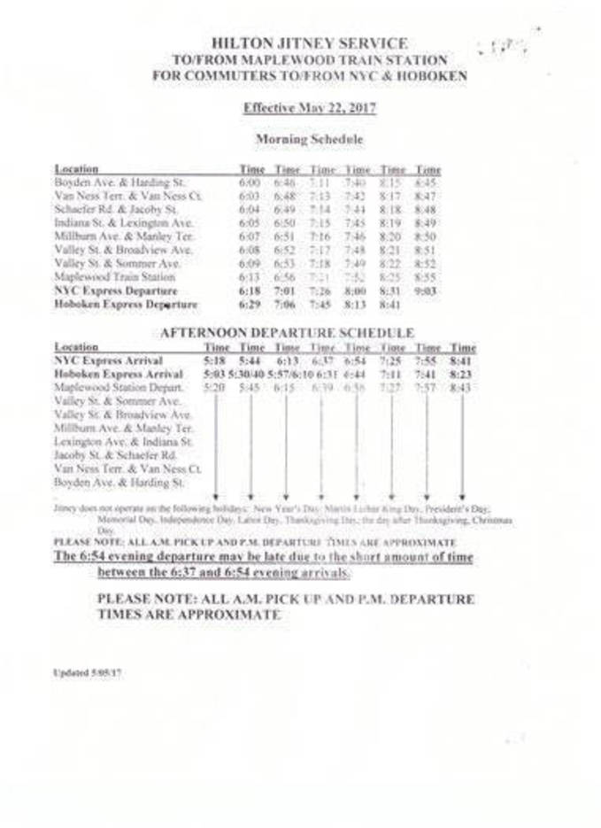 maplewood public works announces amendments to hilton and maplecrest maplewood nj public works
