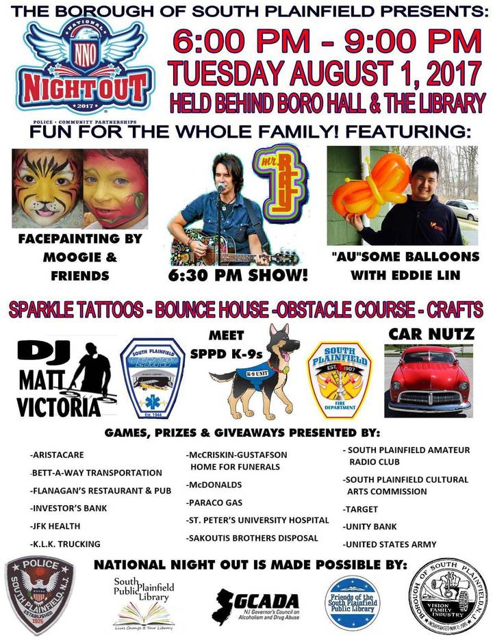 National Night Out To Be Celebrated August 1 In South Plainfield