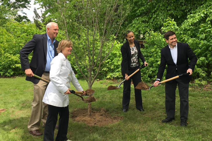 Tree Planting Ceremony Commemorates Donation Of Trees At Morristown Nj Jersey Central Light Representatives Shade Tree Commission Representativeorristown Officials All Came Together