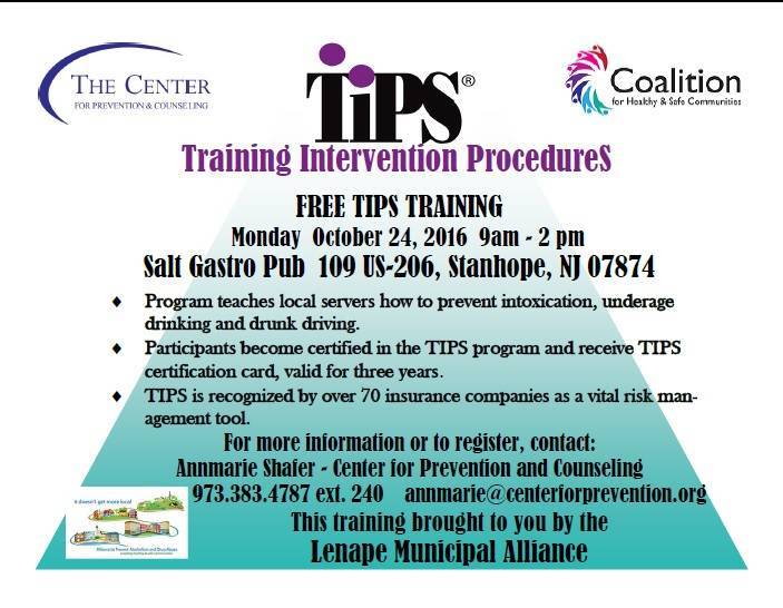 Responsible Beverage Service Training On October 24 To