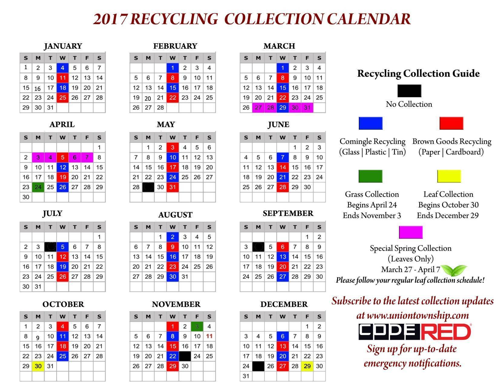 Union's Recycling Schedule TAPinto