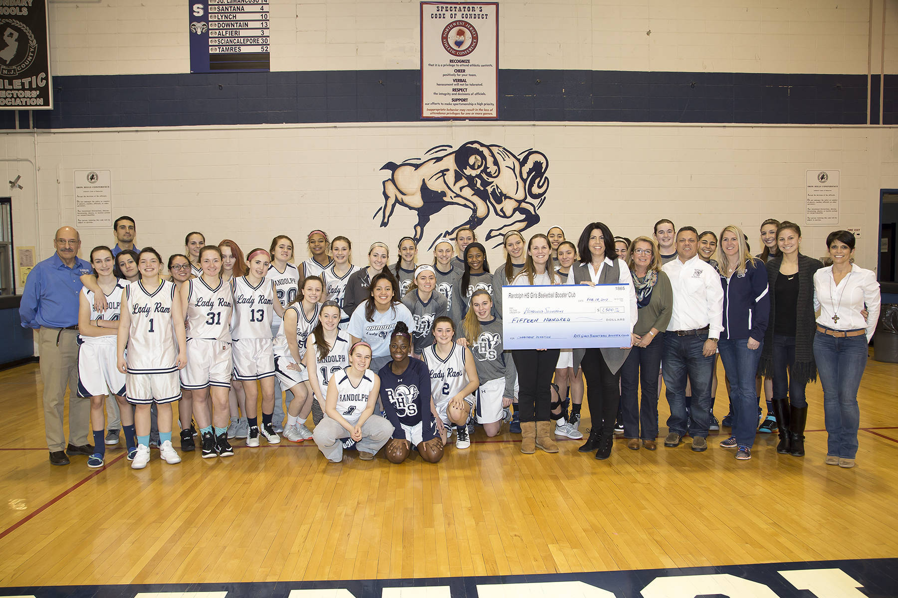 Randolph Girls Basketball Donates To Homeless Solutions Defeats
